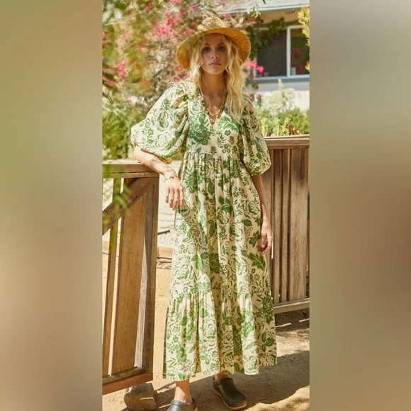 HUNTER BELL PALMER DRESS Maxi Dress Hunter Bell Green Gardens